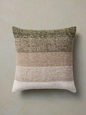 Sage and tan colorblock throw pillow cover